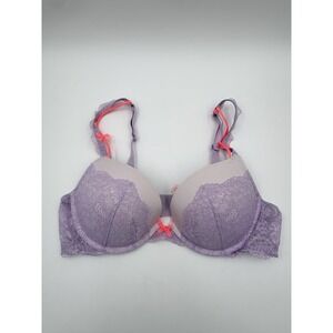 Victoria's Secret Dream Angels push-up bra in lavender hot pink accents 38B